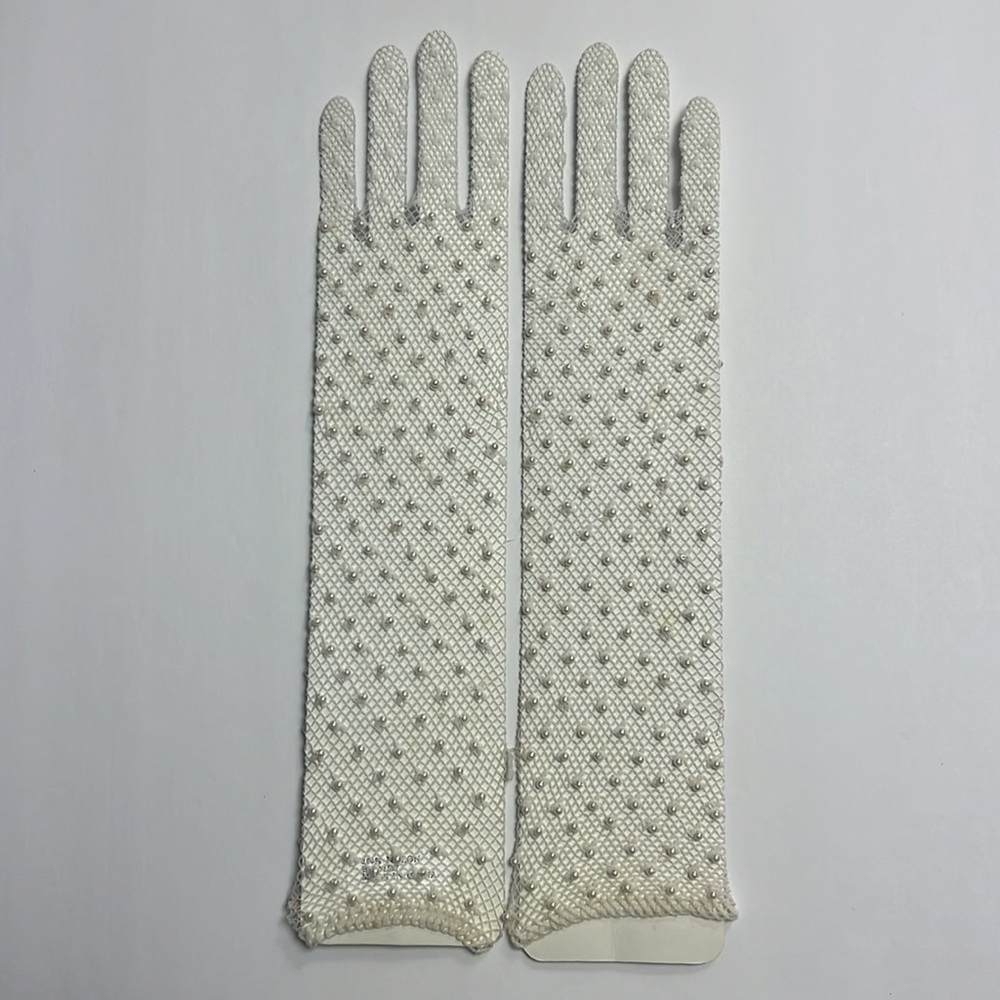 Vintage elbow knitted with pearl socks